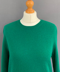 M&S 100% CASHMERE JUMPER - EMERALD GREEN - Women's Size UK 12 - M Medium