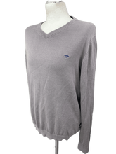 Load image into Gallery viewer, FYNCH-HATTON Mens Grey SUPIMA COTTON JUMPER Size Large L
