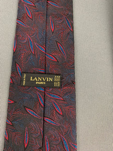 LANVIN Paris Mens 100% Silk TIE - Made in Italy - FR19710