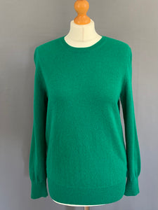 M&S 100% CASHMERE JUMPER - EMERALD GREEN - Women's Size UK 12 - M Medium