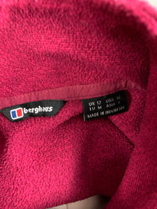 BERGHAUS FLEECE TOP - Zip Neck - Size UK 12 - Medium M