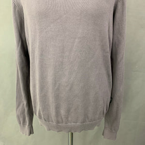 FYNCH-HATTON Mens Grey SUPIMA COTTON JUMPER Size Large L