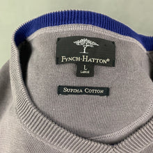 Load image into Gallery viewer, FYNCH-HATTON Mens Grey SUPIMA COTTON JUMPER Size Large L
