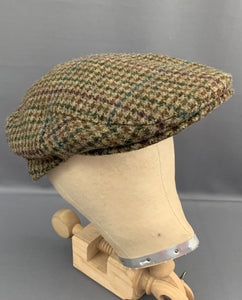 BARBOUR TWEED FLAT CAP - Houndstooth Pattern - Hat Size 7 1/2 - Peaky Blinders!