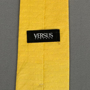 VERSACE VERSUS TIE - Yellow 100% Silk - Made in Italy
