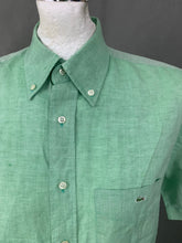 Load image into Gallery viewer, LACOSTE Mens Green Linen Blend SHIRT - Lacoste Size 40 Medium M
