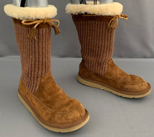 Load image into Gallery viewer, UGG AUSTRALIA SUBURB CROCHET TALL BOOTS - Brown UGGS - Women&#39;s Size UK 7.5 - EU 40 - US 9
