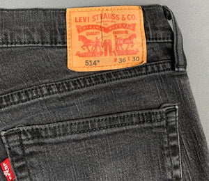 LEVI'S 514 JEANS - Grey Denim - Size Waist 36" - Leg 29" - LEVIS LEVI STRAUSS & Co
