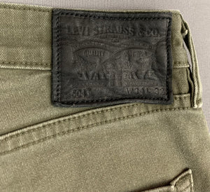 LEVI'S 504 JEANS - Green Denim - Size Waist 34" - Leg 31" - LEVIS LEVI STRAUSS & Co