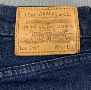 LEVI'S 511 JEANS - BIG E - Blue Denim Size Waist 32" Leg 29" LEVIS LEVI STRAUSS &Co
