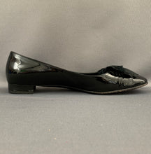 Load image into Gallery viewer, SALVATORE FERRAGAMO FLAT SHOES - Black Patent Leather - Size 9 C - UK 6.5 - EU 39.5
