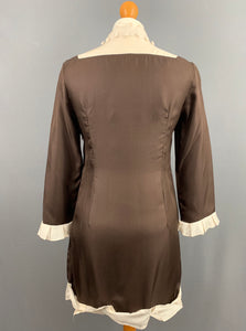 3.1 PHILLIP LIM Brown 100% Silk DRESS Size M Medium - UK 12