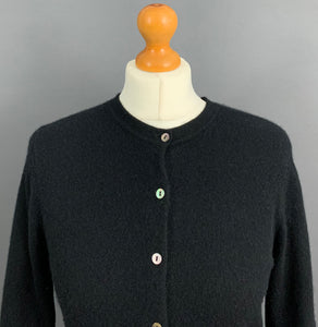 N.PEAL 100% CASHMERE CARDIGAN - Black - Women's Size UK 10