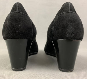 TOD'S Ladies Black Suede Mid Wedge Heeled Court Shoes Size 40.5 - UK 7.5 TODS