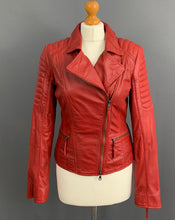 Load image into Gallery viewer, MARC CAIN LAMB LEATHER JACKET / COAT - Women&#39;sSize N2 - UK 10 Small S
