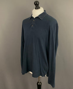 HUGO BOSS T-POINTER POLO SHIRT - Silk & Cotton Blend - Long Sleeved - Mens Size XL Extra Large