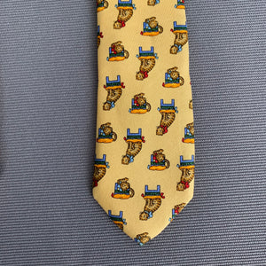 SALVATORE FERRAGAMO TIE - 100% SILK - Cat Themed - Made in Italy