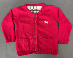 BURBERRY Pink CARDIGAN - Size Age 1YR / 12 Months / 12M