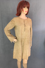Load image into Gallery viewer, NICOLE FARHI Ladies Brown Suede Leather DRESS - Size Small - S
