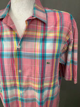 Load image into Gallery viewer, LACOSTE Mens Pink Check Pattern SHIRT Lacoste Size 44 - XL Extra Large
