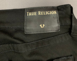 TRUE RELIGION ROCCO JEANS - Black Denim -  Size Waist 32" - Leg 32"
