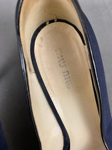 MIU MIU Blue Peep Toe Court Shoe Heels Size 38 - UK 5