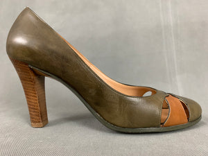SALVATORE FERRAGAMO Green High Heel COURT SHOES Size 9.5 C - UK 7 - EU 40