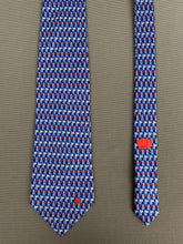 Load image into Gallery viewer, DUNHILL 100% SILK TIE - Golf 9th &amp; 18th Hole Flag Pattern - Made in Italy
