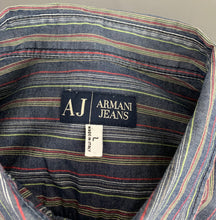 Load image into Gallery viewer, ARMANI JEANS SHIRT - Long Sleeved - Striped Pattern - Mens Size L Large
