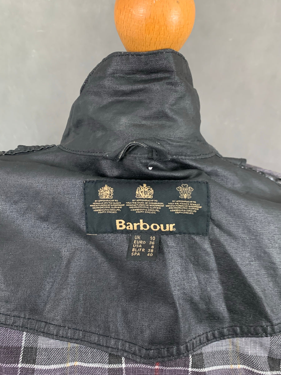 BARBOUR INTERNATIONAL Ladies Black DURALINEN JACKET / COAT - Size UK 1 ...