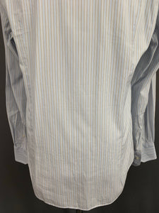 PAL ZILERI SHIRT - Blue Striped 100% Cotton - Men's Size 16" Collar - LARGE L