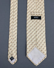 Load image into Gallery viewer, BOSS HUGO BOSS Mens Check Pattern 100% SILK TIE - Made in Italy
