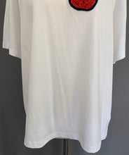 Load image into Gallery viewer, VICTORIA BECKHAM WHITE T-SHIRT - SEQUINNED CHERRIES TSHIRT - Women&#39;s Size Large - L TEE
