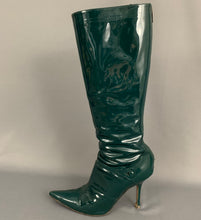 Load image into Gallery viewer, JIMMY CHOO Green Patent Leather High Heel Knee High BOOTS - Size EU 40 / UK 7
