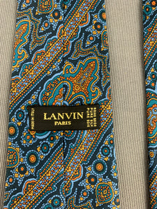 LANVIN Paris Mens 100% Silk TIE - Made in Italy - FR19714