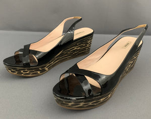 MIU MIU SLINGBACK PLATFORM WEDGES - Women's Shoe Size 39 - UK 6