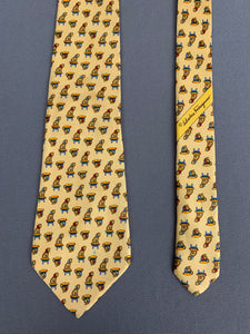 SALVATORE FERRAGAMO TIE - 100% SILK - Cat Themed - Made in Italy