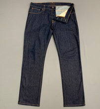Load image into Gallery viewer, NUDIE JEANS GRIM TIM DRY OPEN NAVY DENIM JEANS Size Waist 36&quot; - Leg 31&quot;
