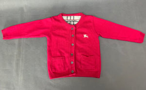 BURBERRY Pink CARDIGAN - Size Age 1YR / 12 Months / 12M