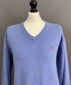 GANT V-Neck JUMPER - Premium Cotton - Mens Size XL Extra Large