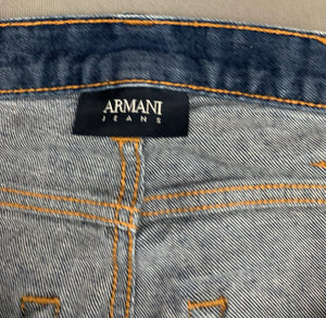 ARMANI JEANS Mens Blue Denim Slim Fit JEANS Size Waist 30" - Leg 33"