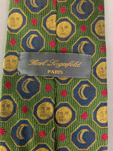 KARL LAGERFELD Paris 100% SILK Moon Pattern TIE - Made in Italy