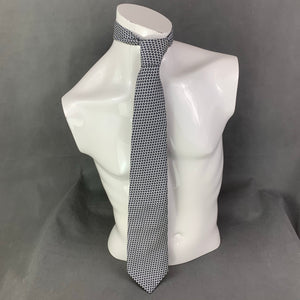 AQUASCUTUM Mens Silver 100% SILK Patterned TIE - Made in Italy