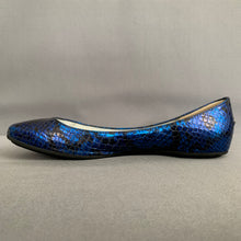 Load image into Gallery viewer, JIMMY CHOO SNAKESKIN FLATS - BLUE SHOES - Women&#39;s Size EU 39.5 - UK 6.5
