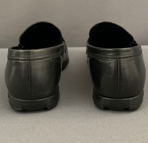 VERSACE BLACK LEATHER SHOES - Size UK 9 - EU 43 - Made in Italy