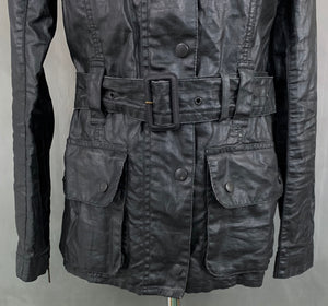 BARBOUR INTERNATIONAL Ladies Black DURALINEN JACKET / COAT - Size UK 10