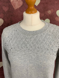 JUICY COUTURE Women's Embellished Grey Sweater / Jumper - Size M Medium