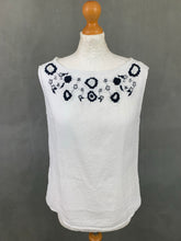 Load image into Gallery viewer, VIOLA BORGHI Women&#39;s Embroidered White Linen TOP - Size Medium M
