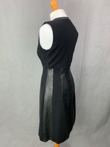 DIANE von FURSTENBERG Black ELLIE JKT LEATHER DRESS Size Small S DVF