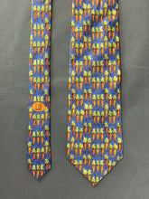 Load image into Gallery viewer, DUNHILL Mens Blue 100% SILK Carrot Pattern TIE - Made in Italy

